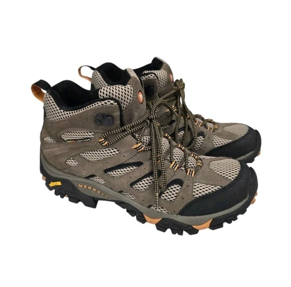 Merrell Moab Mid Ventilator Mens Hiking Boots Walnut Size 11 Wide Vibram J86593W